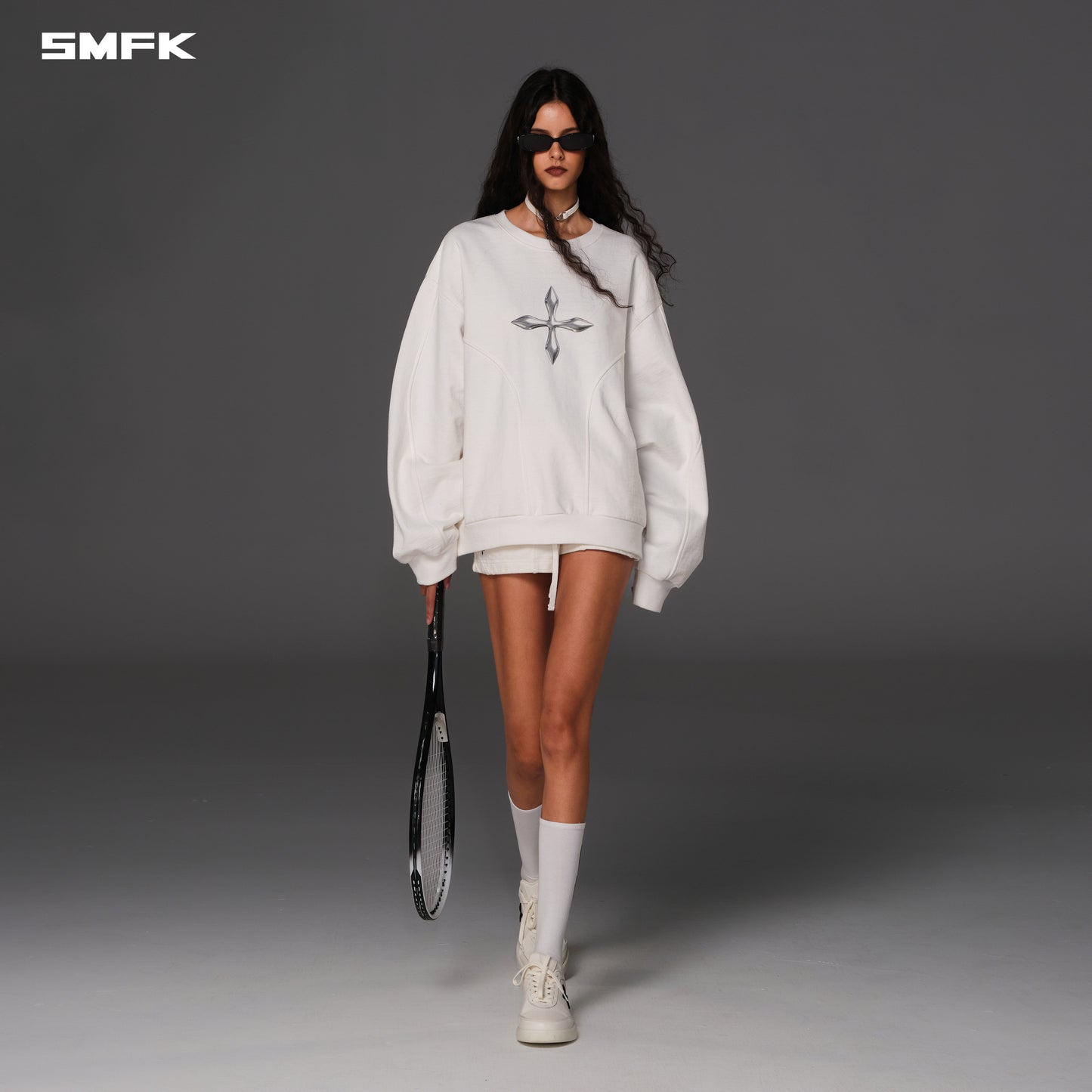 FUTURE REFLECTION MASSIVE PULLOVER/COTTON+WOOL - CLOUD WHITE