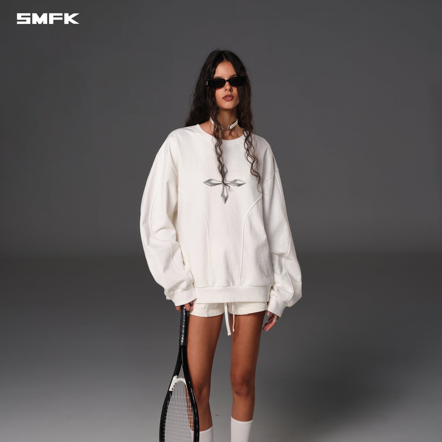 FUTURE REFLECTION MASSIVE PULLOVER/COTTON+WOOL - CLOUD WHITE
