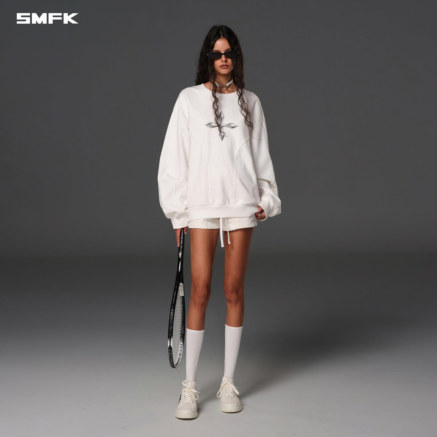 FUTURE REFLECTION MASSIVE PULLOVER/COTTON+WOOL - CLOUD WHITE