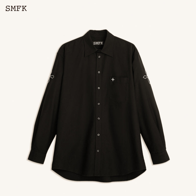 COMPASS BLACK NIGHT FLOWER CLASSICAL SHIRT