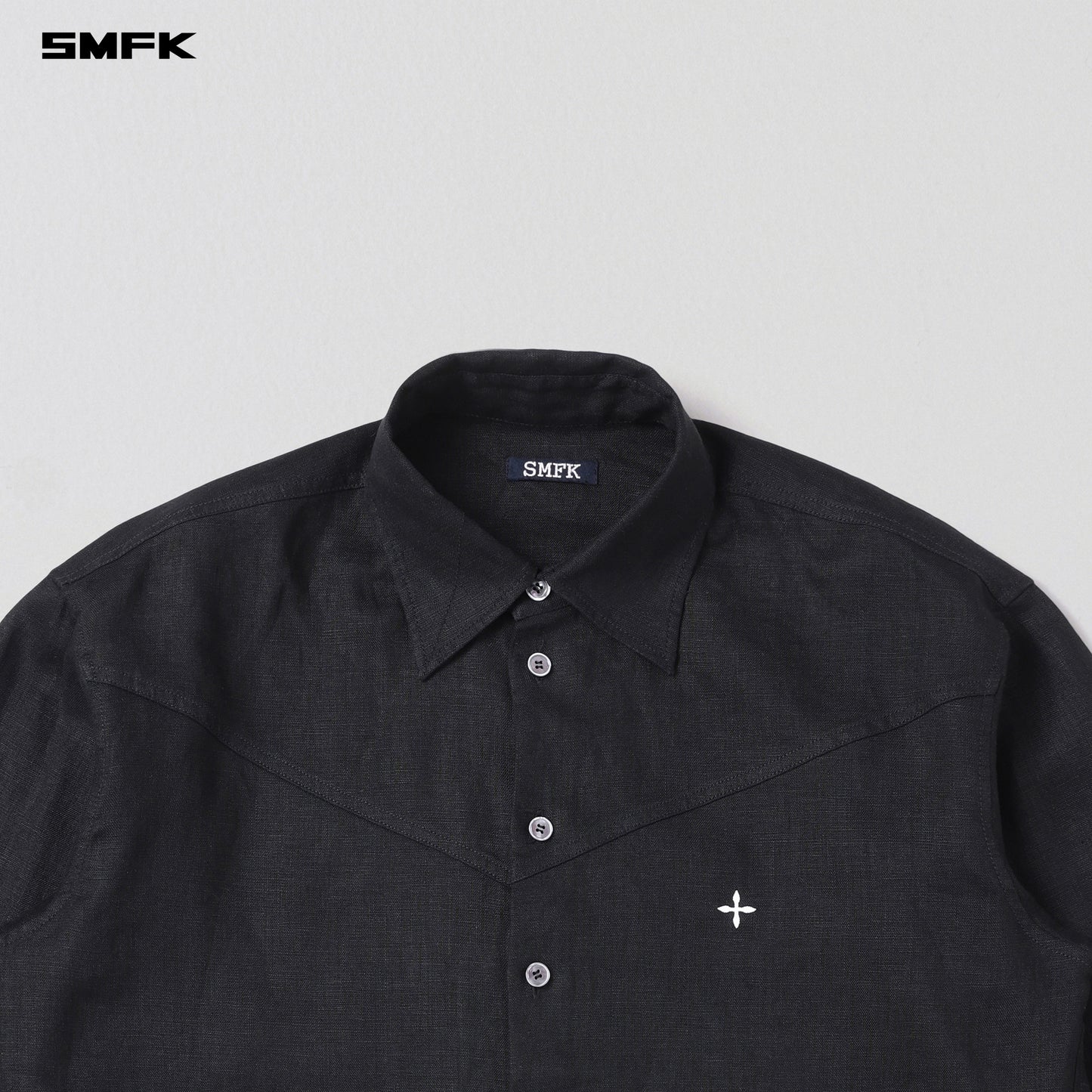 COMPASS ROVE SHIRT/LINEN - WILD BLACK