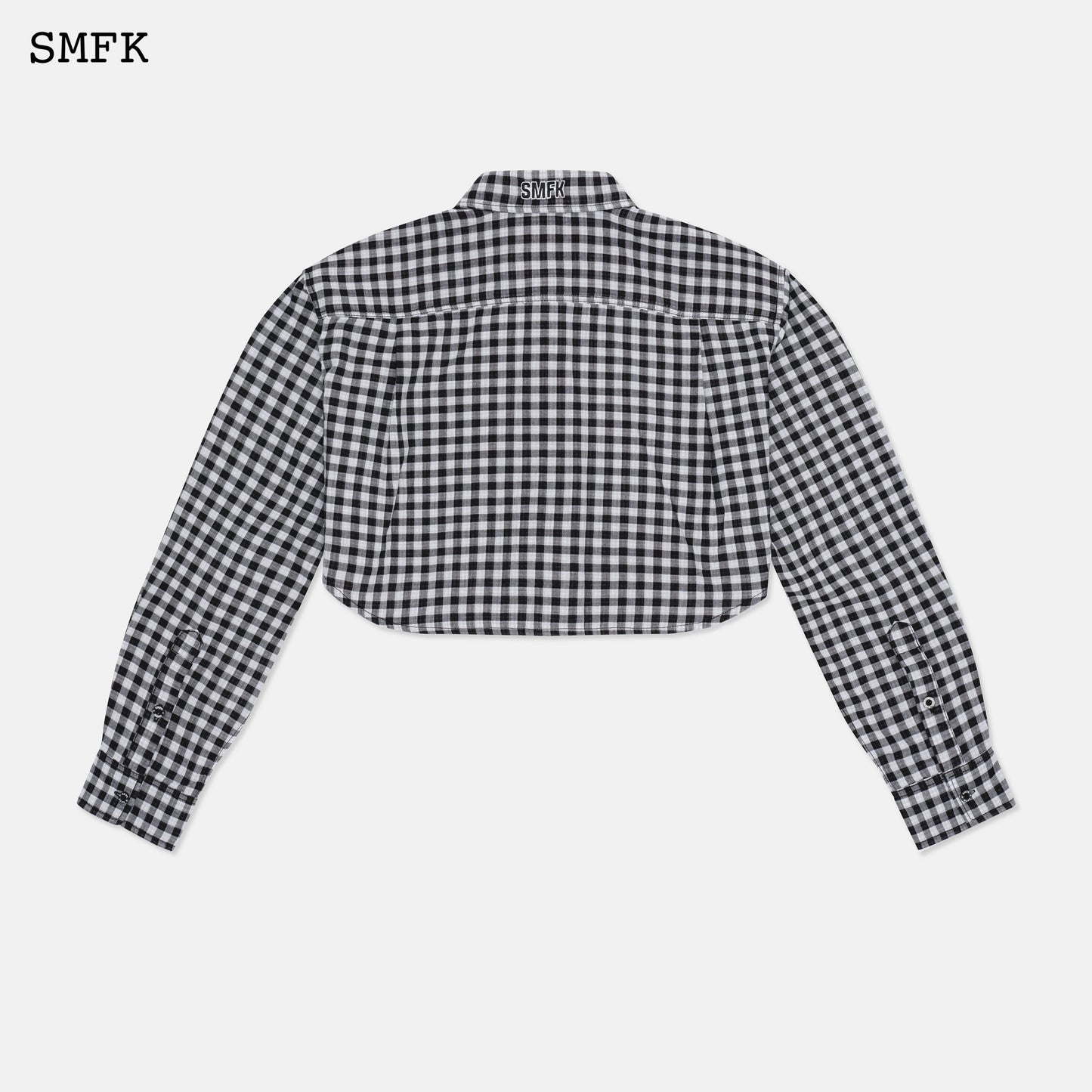 VINTAGE ACADEMY BLACK AND WHITE CHECKERED SHORT SHIRT