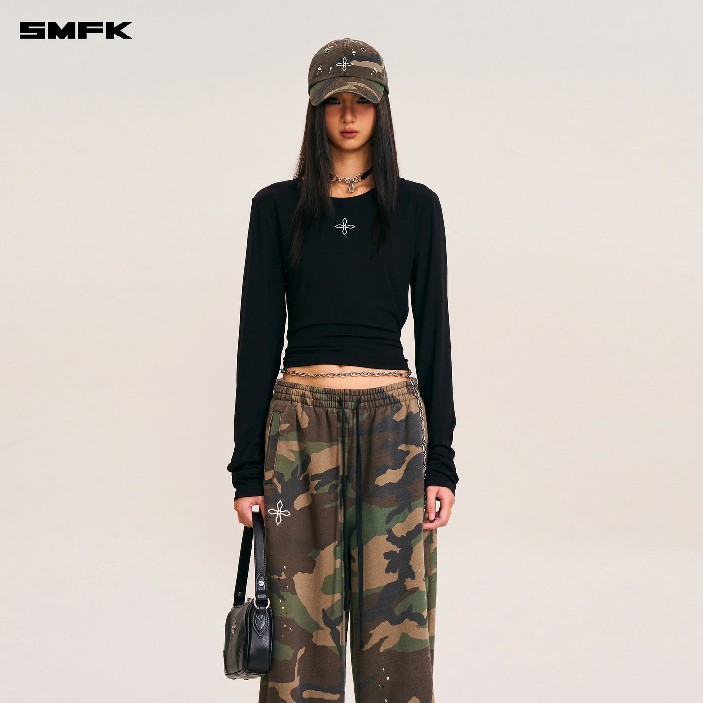 COMPASS STAMP ACETATE BODY PULLOVER/ WILD BLACK