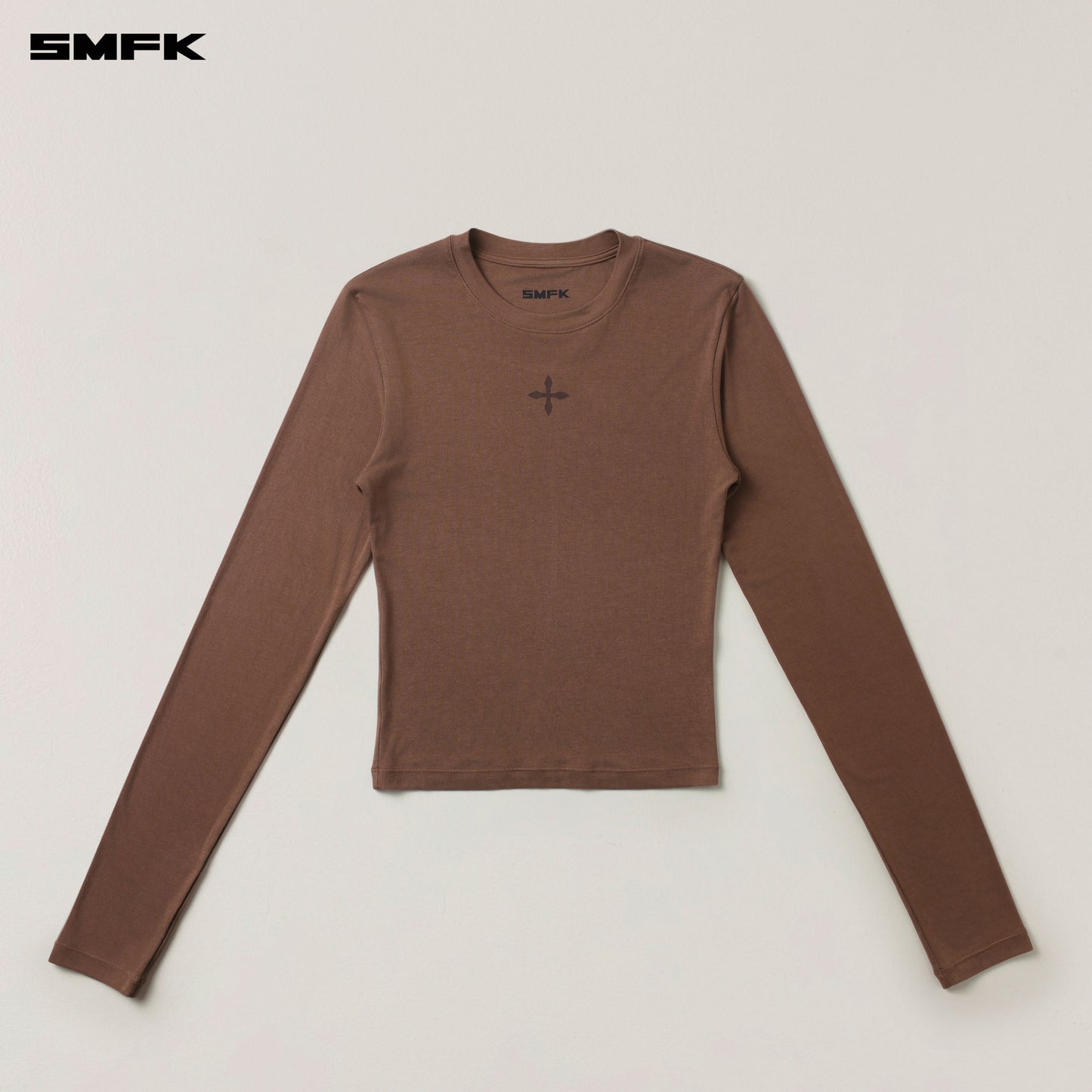 COMPASS ORIGINAL BADGE Slim-fit SPORTS PULLOVER / WILD HORSE BROWN