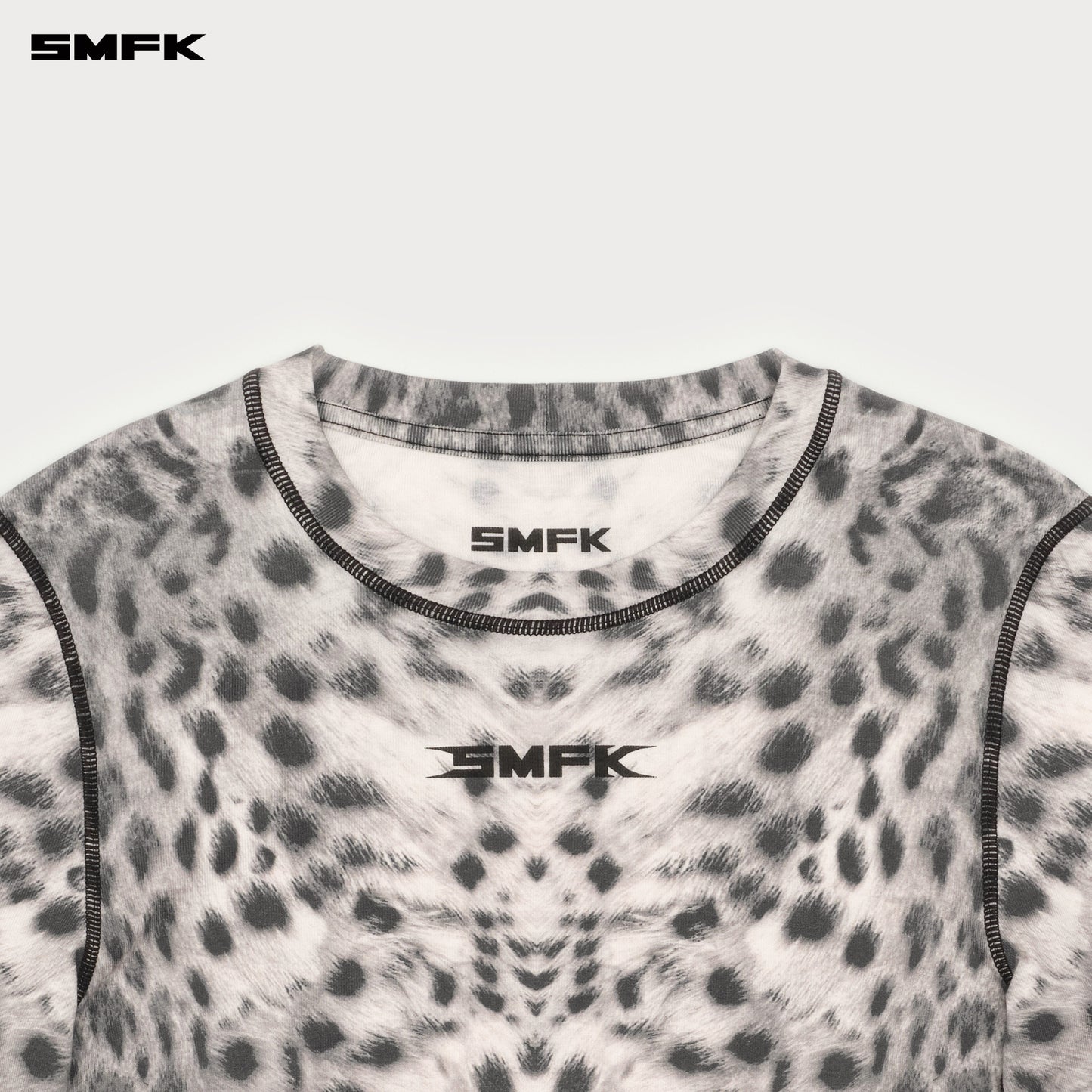 FUTURE MIRAGE illusion camouflage sport top White leopard print