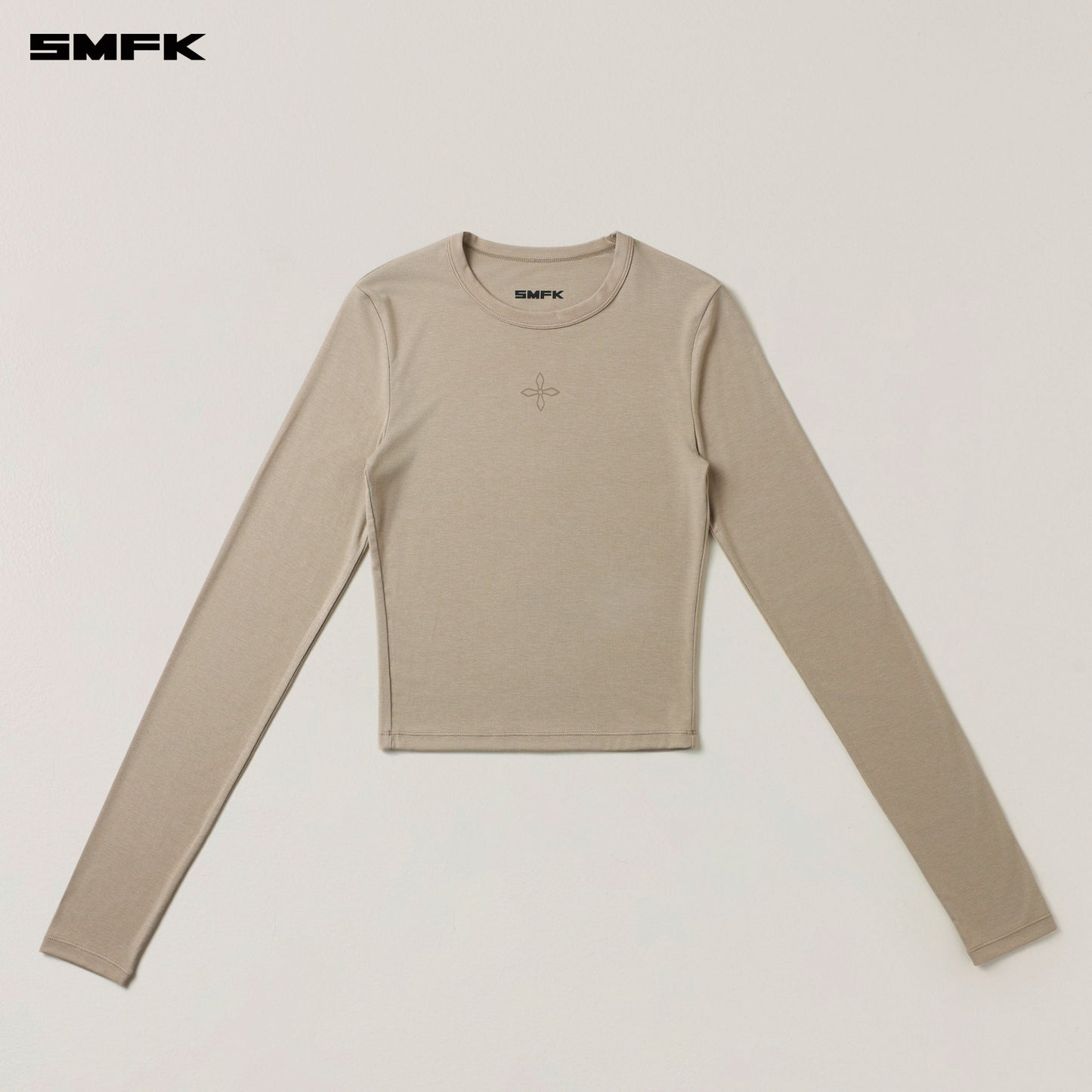 COMPASS STAMP Slim-fit SPORTS PULLOVER / SHADOW GREEN