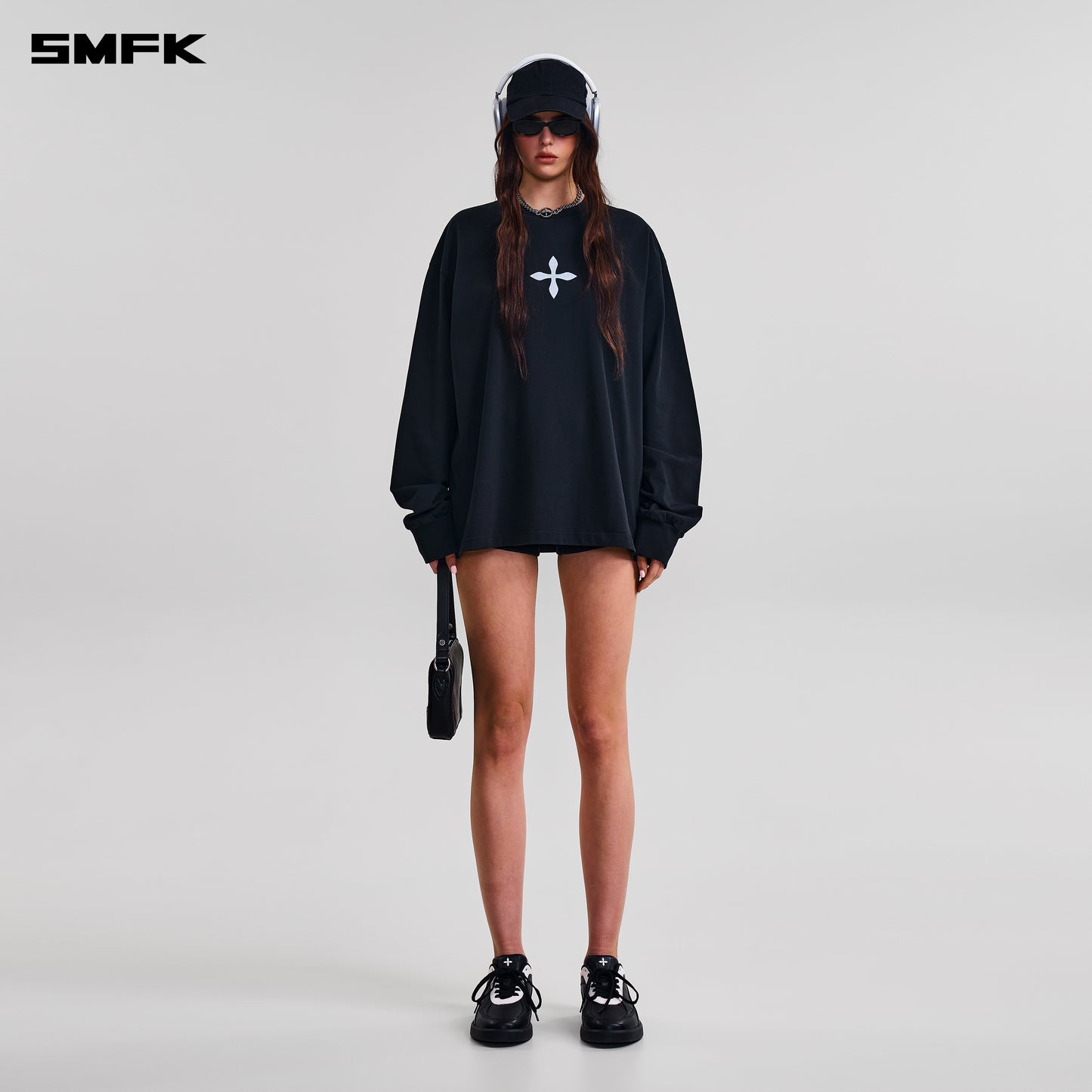 COMPASS MODE MASSIVE PULOVER-MAGNOLIA/COTTON/ WILD BLACK
