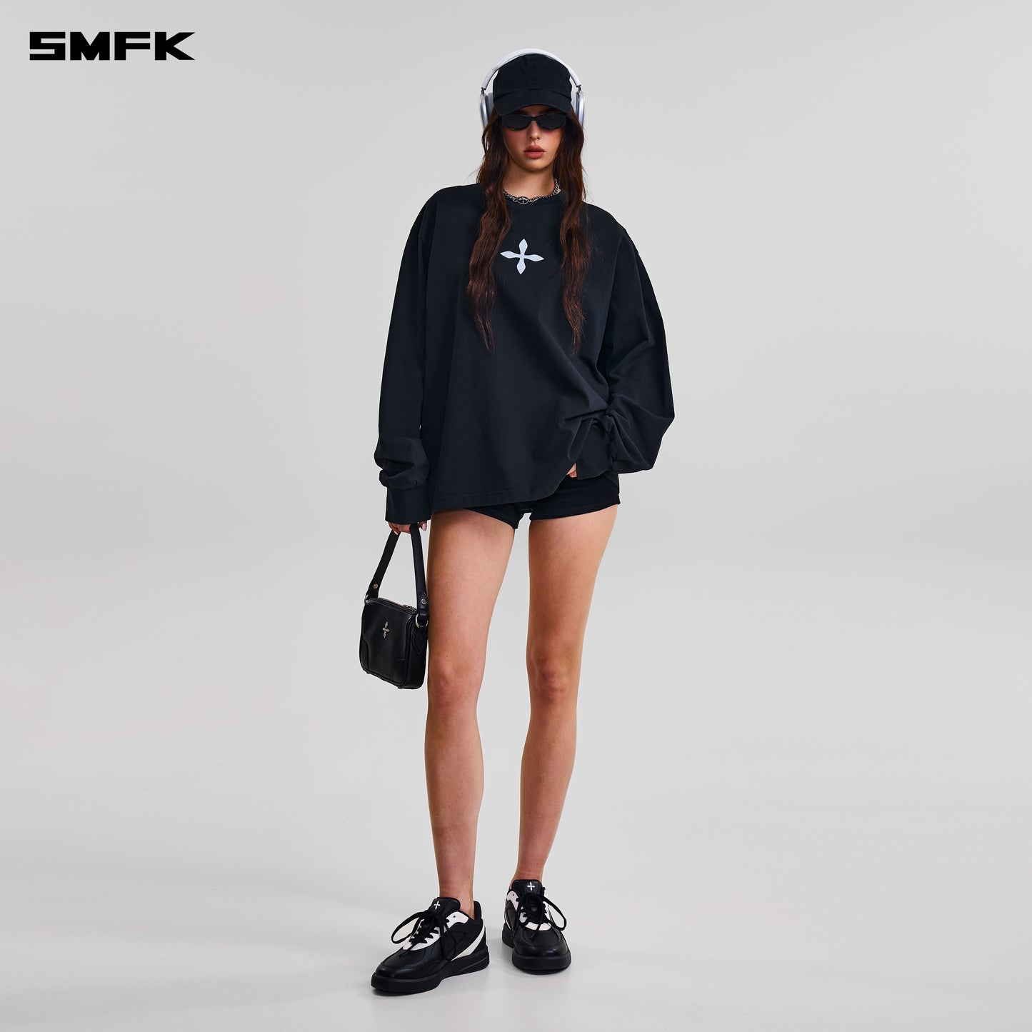COMPASS MODE MASSIVE PULOVER-MAGNOLIA/COTTON/ WILD BLACK