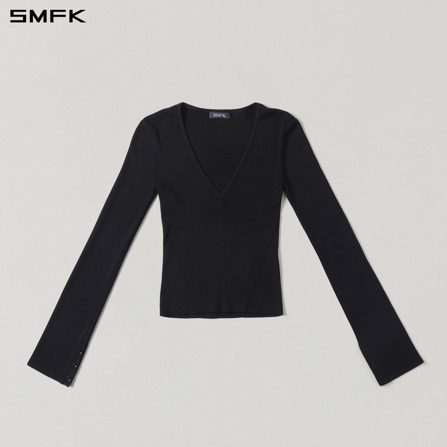 MYTH SIREN EVENING SLIM KNIT PULLOVER/TENCEL+SILK WILD BLACK