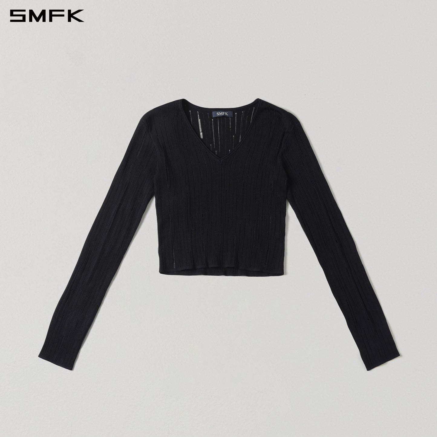 MIRAGE SIREN VISIONAL KNIT SHORT PULLOVER/ACETATE+COTTON WILD BLACK