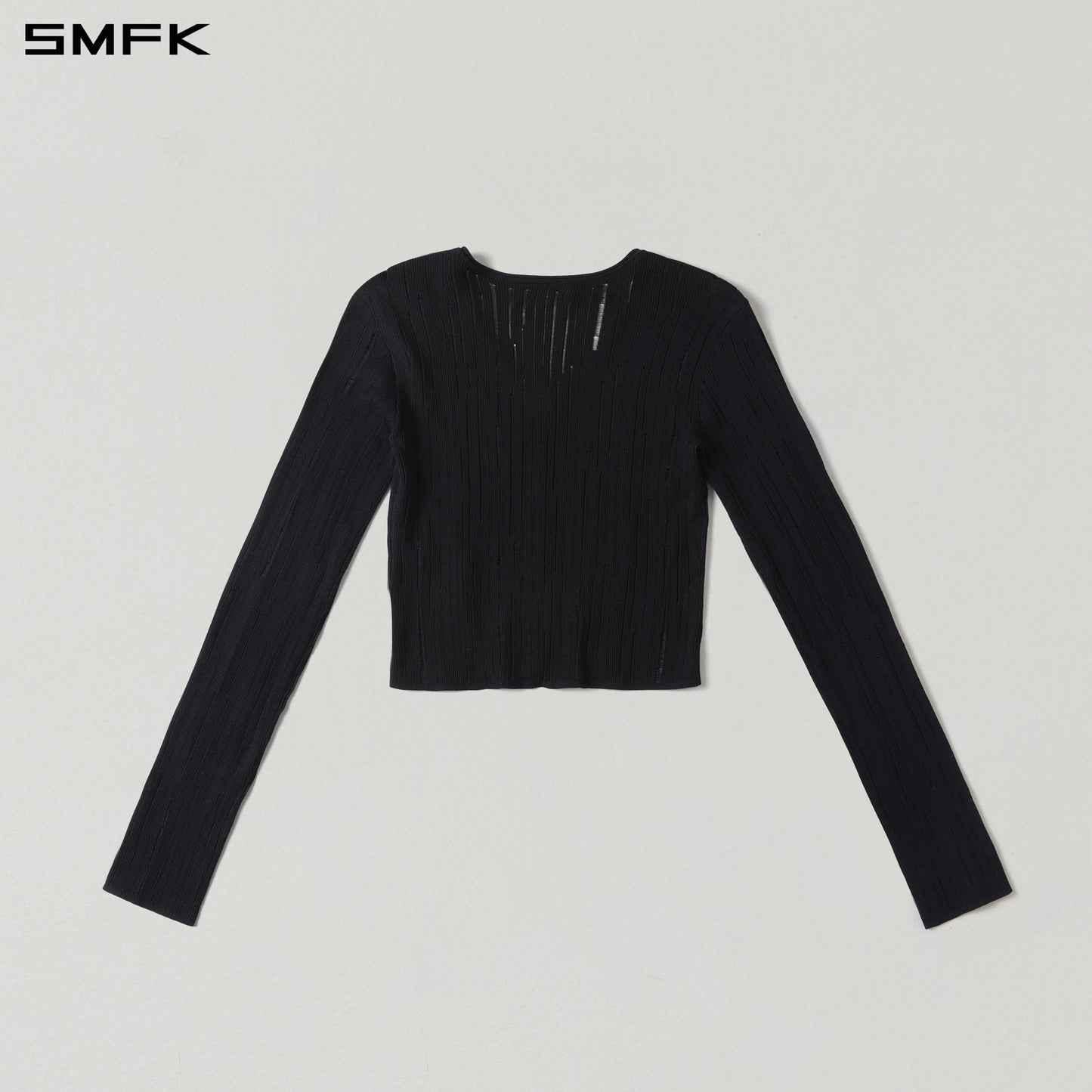 MIRAGE SIREN VISIONAL KNIT SHORT PULLOVER/ACETATE+COTTON WILD BLACK