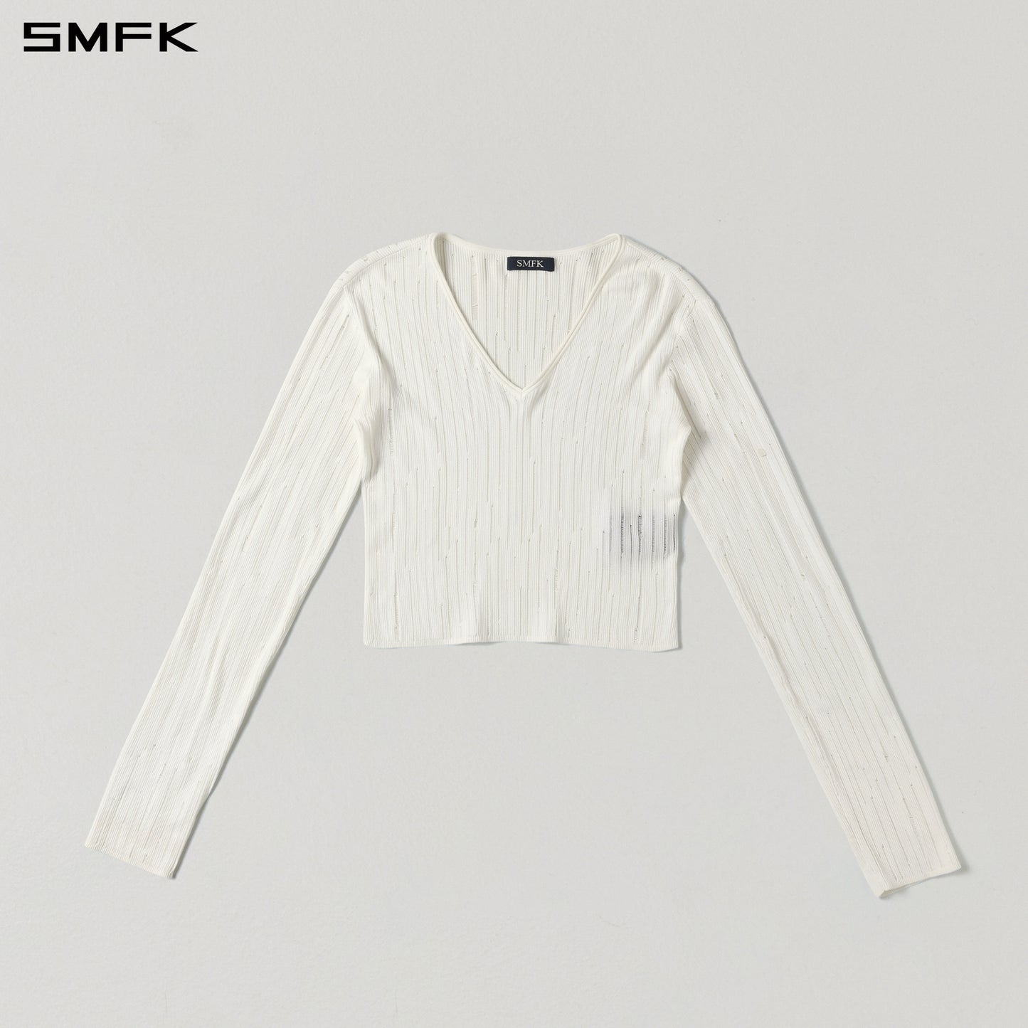 MIRAGE SIREN VISIONAL KNIT SHORT PULLOVER/ACETATE+COTTON CLOUD WHITE
