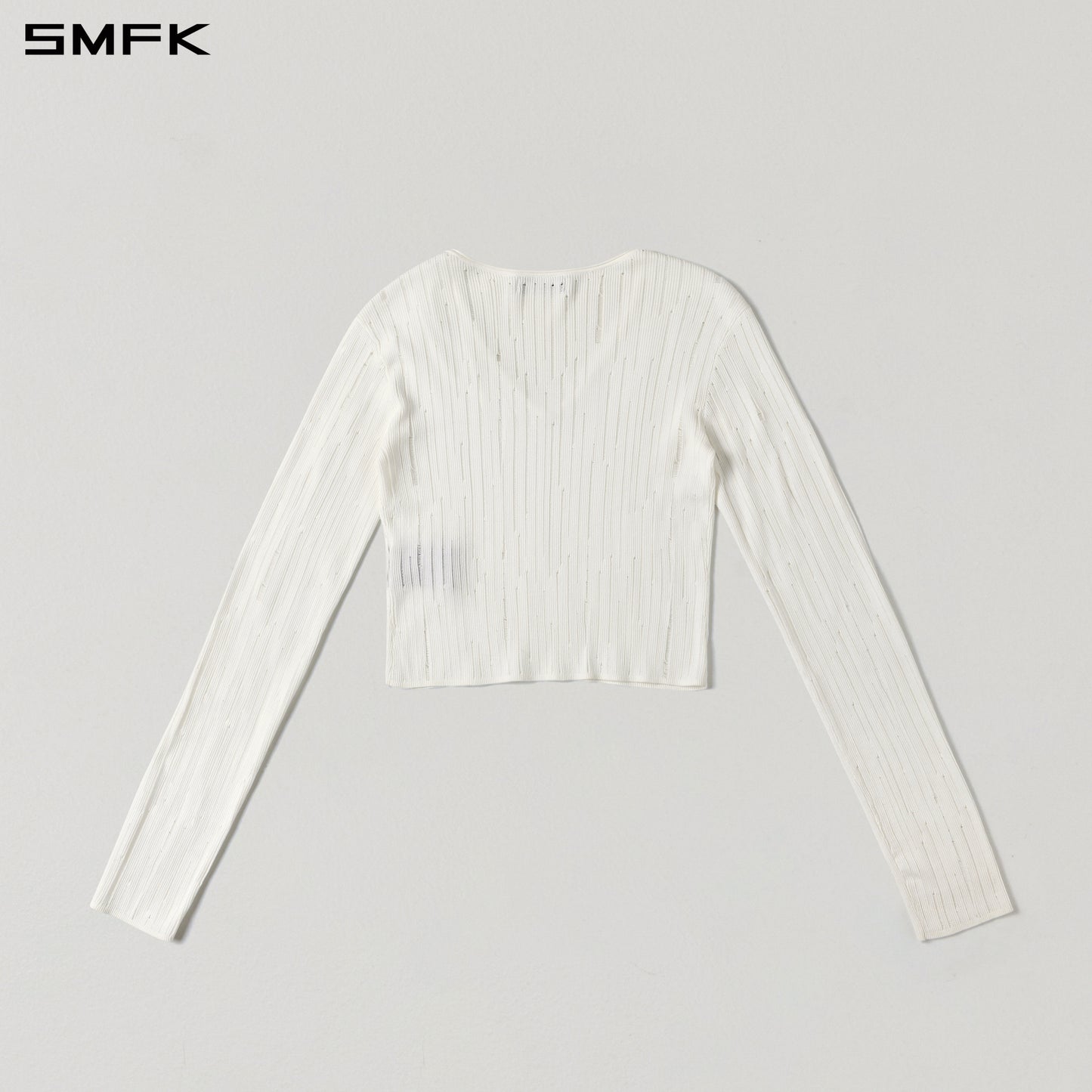 MIRAGE SIREN VISIONAL KNIT SHORT PULLOVER/ACETATE+COTTON CLOUD WHITE