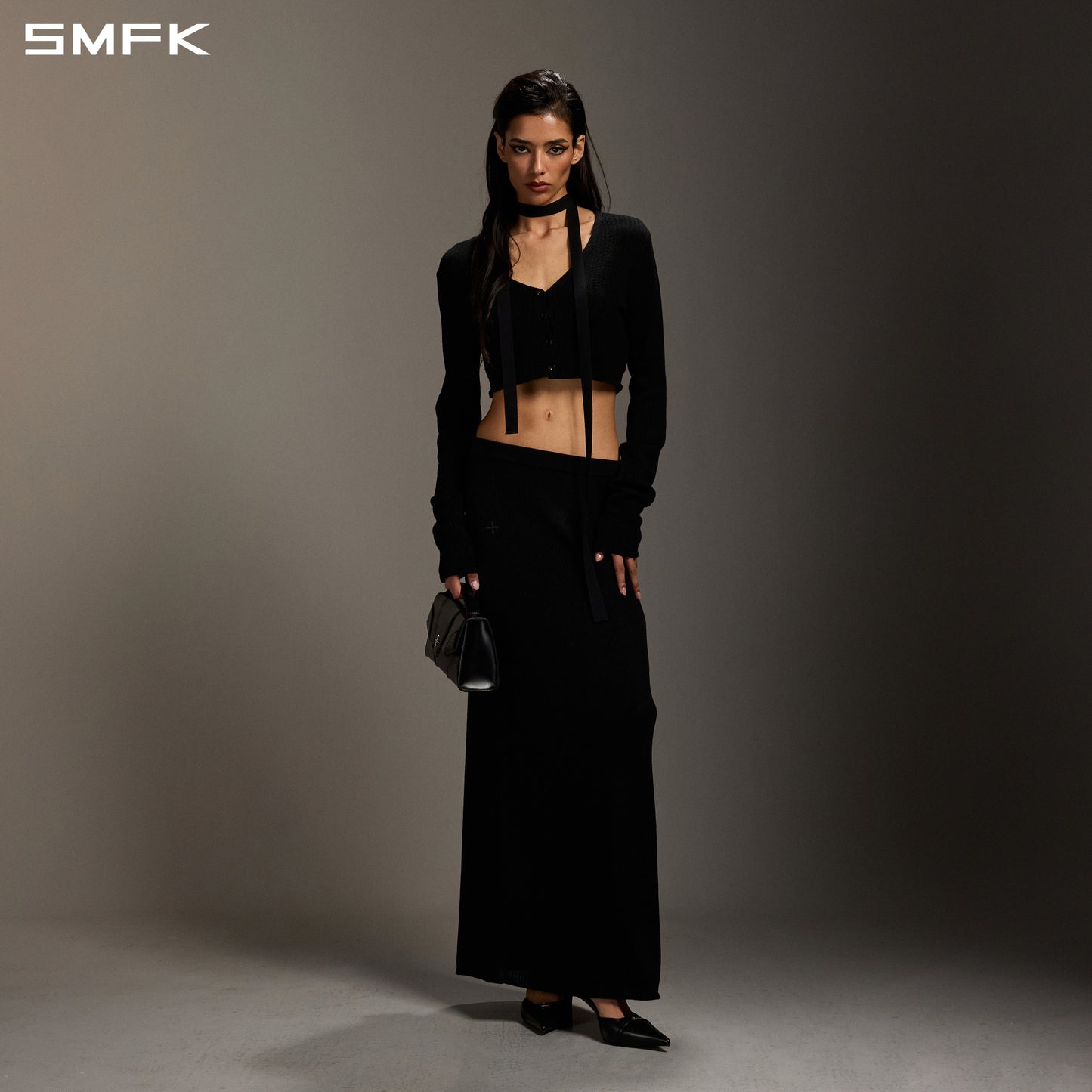 MYTH SIREN SHORT KNIT CARDIGAN/TENCEL+SILK