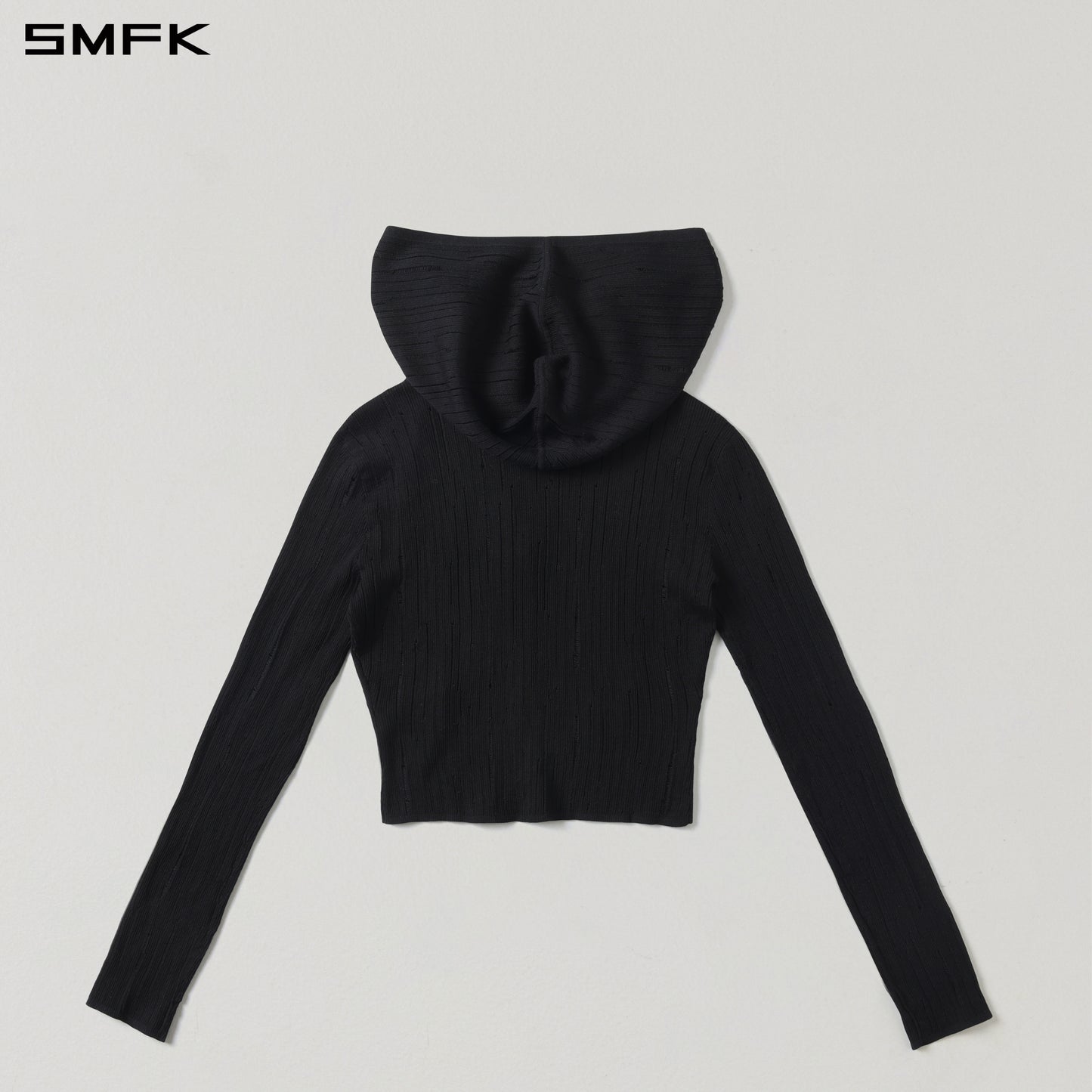 MIRAGE SIREN VISIONAL KNIT HOOD CARDIGAN/TENCEL+SILK