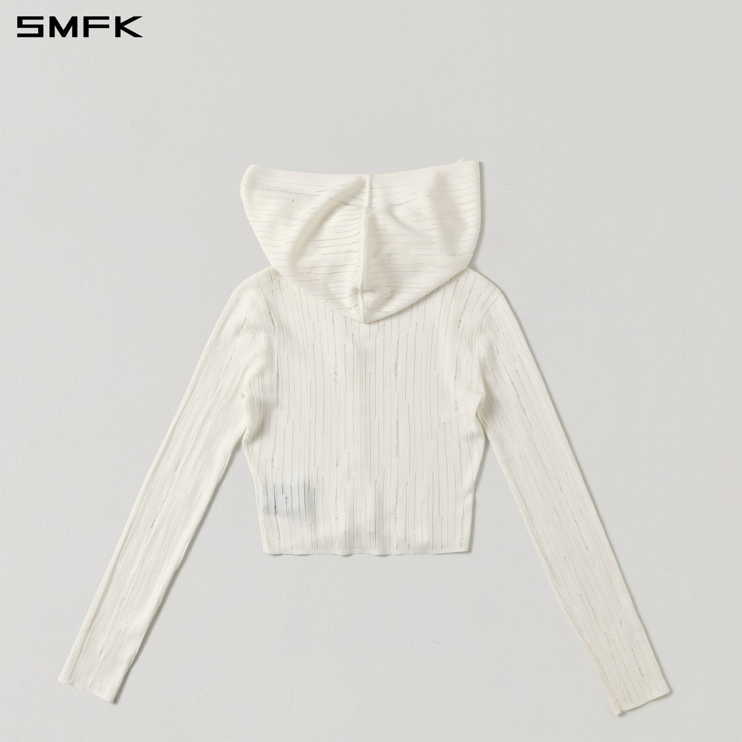 MIRAGE SIREN VISIONAL KNIT HOOD CARDIGAN/TENCEL+SILK