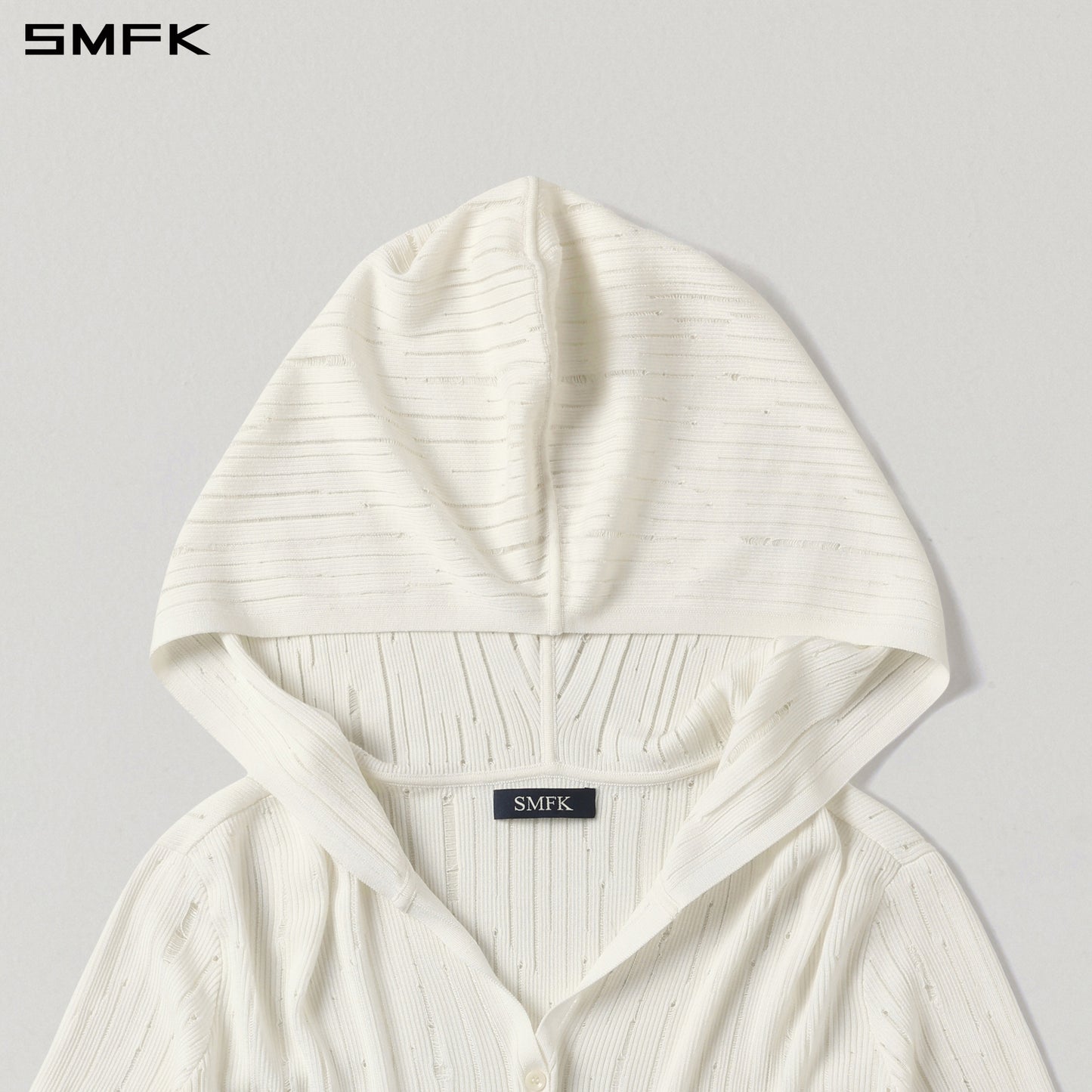 MIRAGE SIREN VISIONAL KNIT HOOD CARDIGAN/TENCEL+SILK