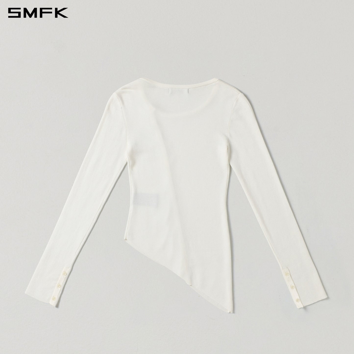MYTH AEOLUS ASYMMETRY SLIM KNIT CARDIGAN/TENCEL+SILK CLOUD WHITE