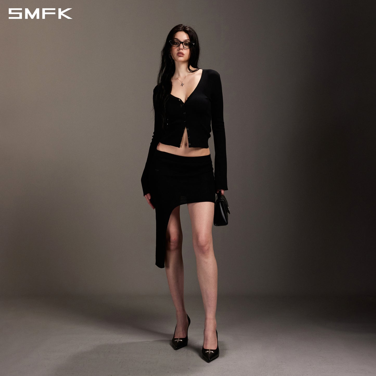 MYTH SIREN EVENING SLIM KNIT CARDIGAN/TENCEL+SILK