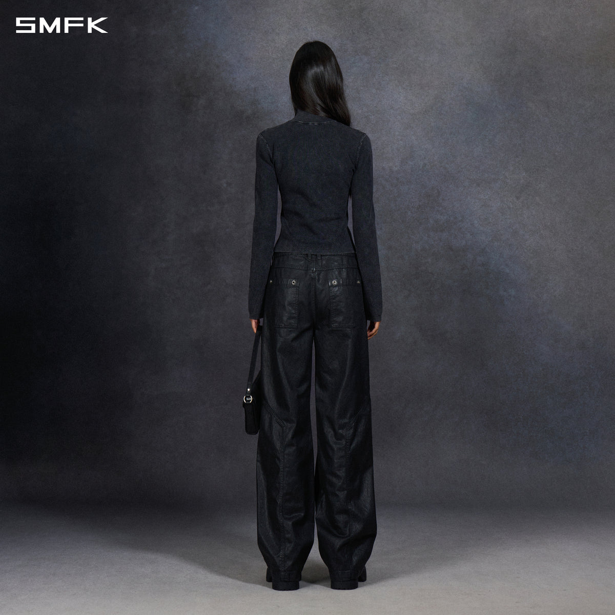 MYTH AEOLUS AURORA SLIM HIGH NECK KNIT JACKET/LS-COTTON/COLD DYE