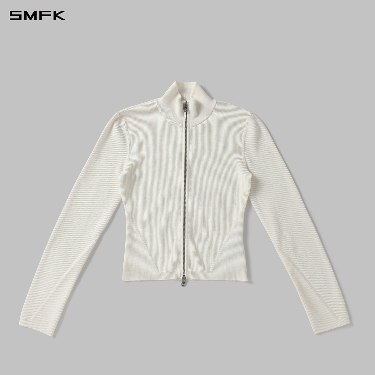 MYTH AEOLUS AURORA SLIM HIGH NECK KNIT JACKET/LS-COTTON/COLD DYE