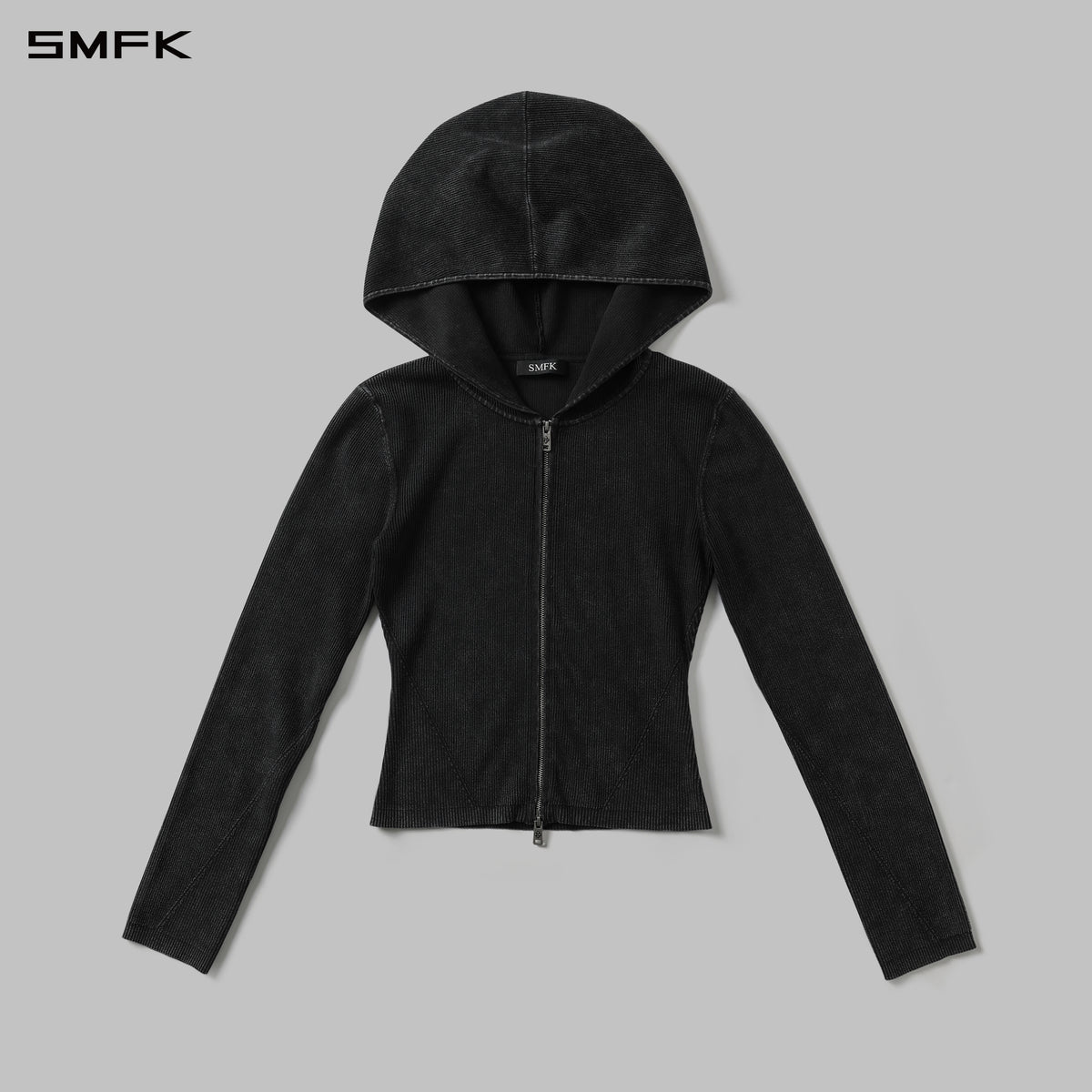 MYTH AEOLUS AURORA SLIM KNIT HOODED JACKET/LS-COTTON/COLD DYE