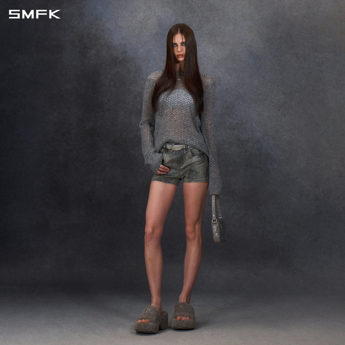 MUSE LOOSE MESH SWEATER/ALPACA FIBER+WOOL+NYLON