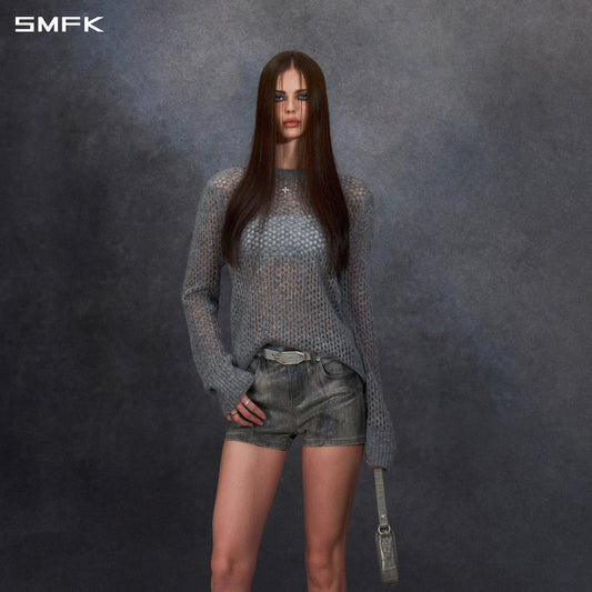 MUSE LOOSE MESH SWEATER/ALPACA FIBER+WOOL+NYLON