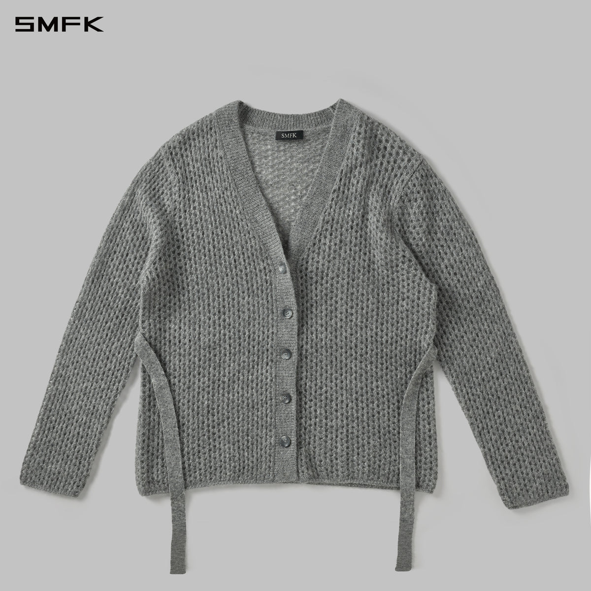 MUSE LOOSE MESH KNIT BATHROBE CARDIGAN/ALPACA FIBER+WOOL+NYLON+/U