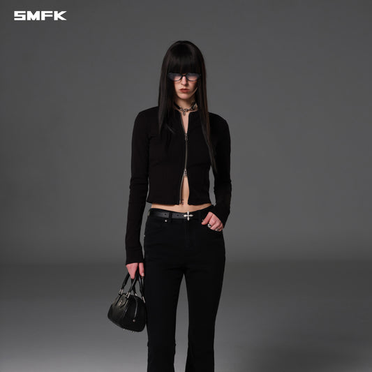 VINTAGE NOMADIC SILK ZIP PULLOVER/SILK COTTON - WILD BLACK
