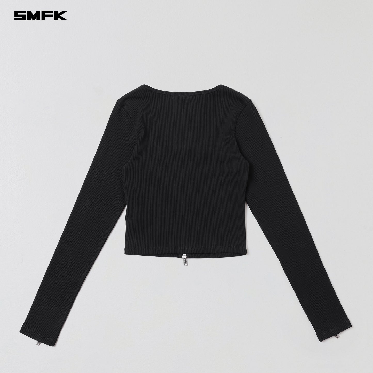 VINTAGE NOMADIC SLIM ZIP PULLOVER/LONG-STAPLE COTTON WILD BLACK