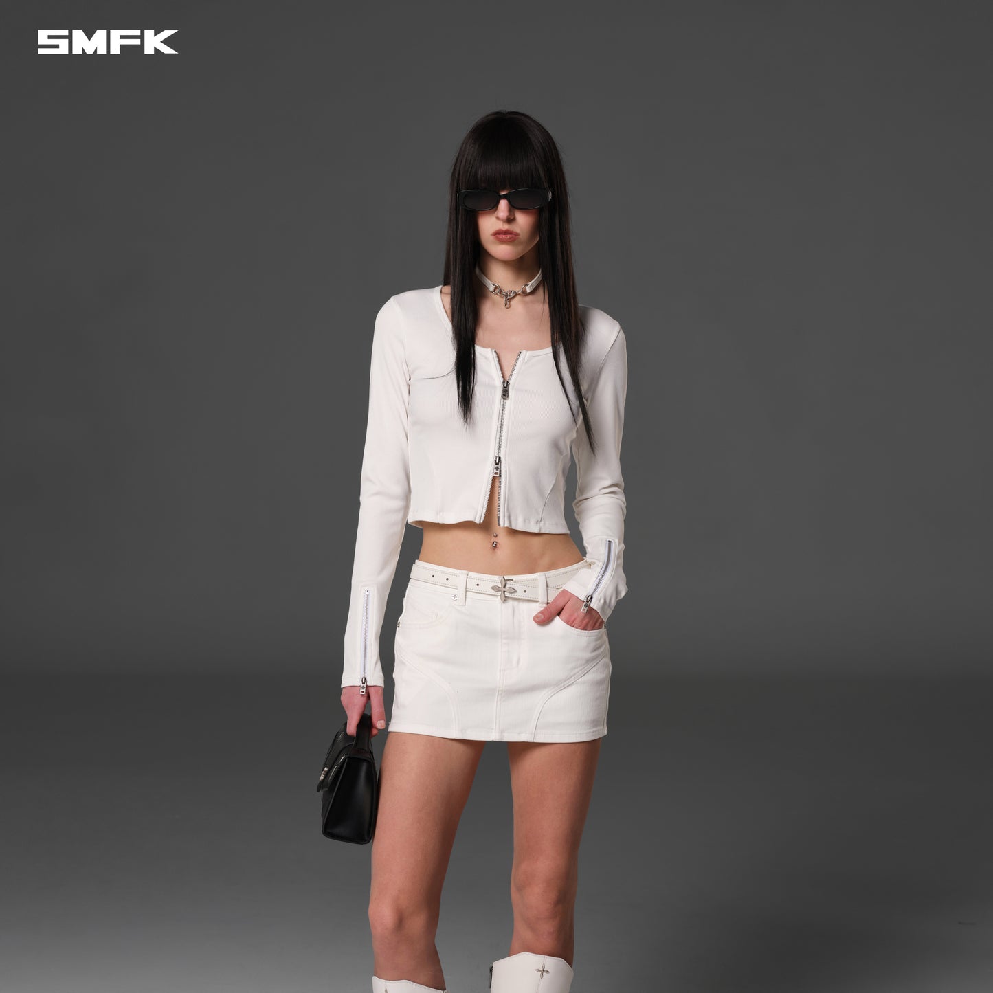 VINTAGE NOMADIC SLIM ZIP PULLOVER/LONG-STAPLE COTTON CLOUD WHITE