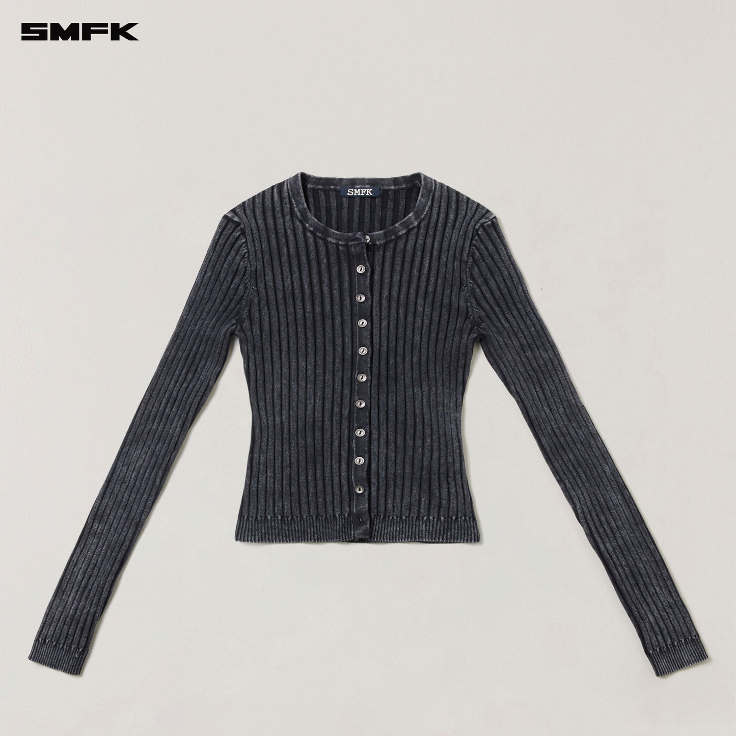 VINTAGE-SAVAGE KNIT CARDIGAN/STONE WASH/ VANISH BLACK