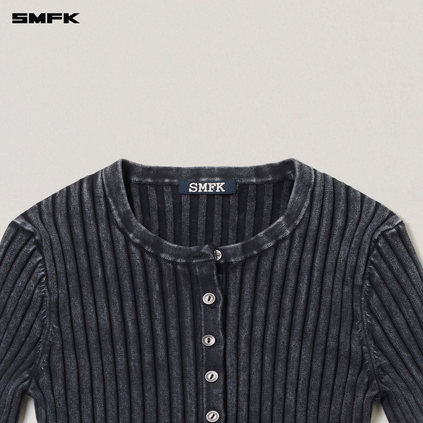 VINTAGE-SAVAGE KNIT CARDIGAN/STONE WASH/ VANISH BLACK