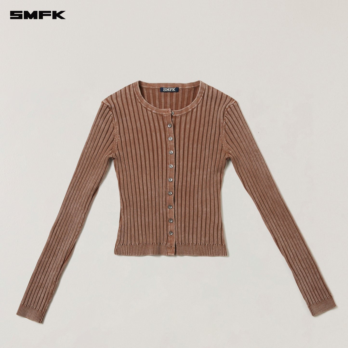 VINTAGE-SAVAGE KNIT CARDIGAN/STONE WASH/ VANISH BROWN