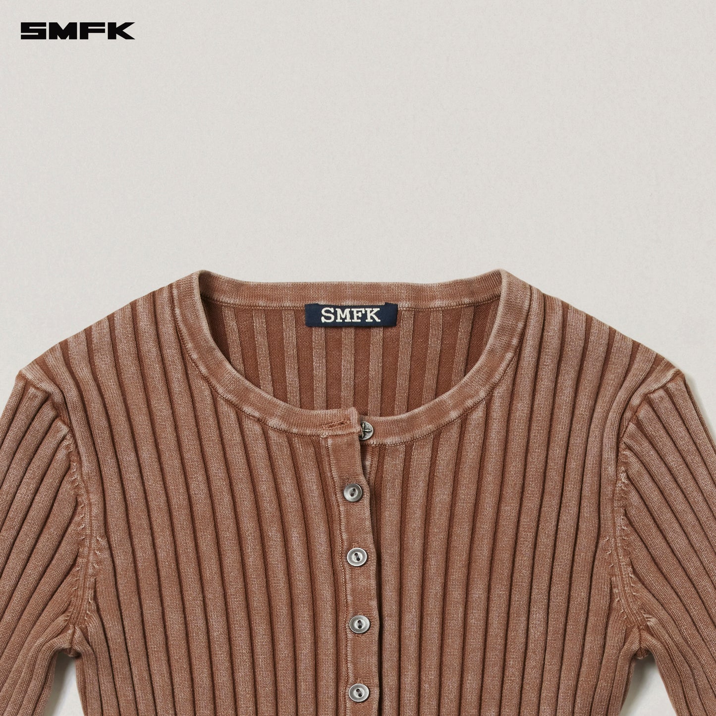 VINTAGE-SAVAGE KNIT CARDIGAN/STONE WASH/ VANISH BROWN