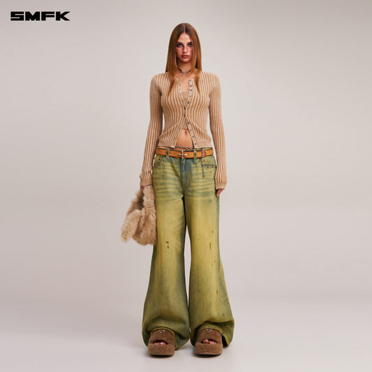 VINTAGE-SAVAGE KNIT CARDIGAN/STONE WASH/ VANISH SAND
