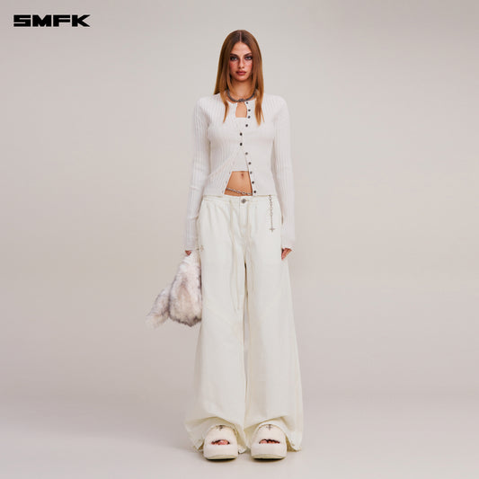 VINTAGE-SAVAGE KNIT CARDIGAN/STONE WASH/ SNOW MOUNTAIN WHITE
