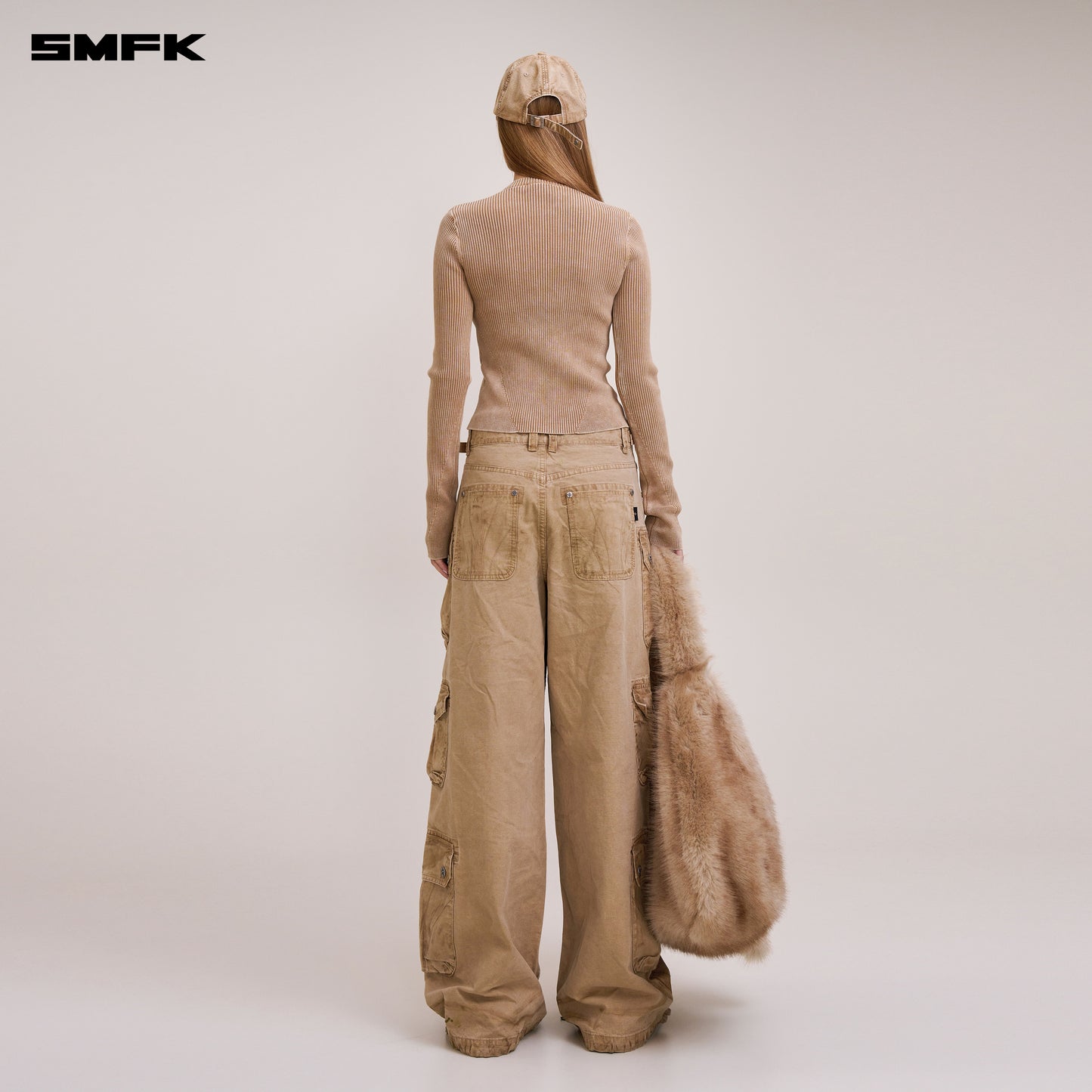 VINTAGE-SAVAGE ZIP KNIT CARDIGAN/STONE WASH/ VANISH SAND