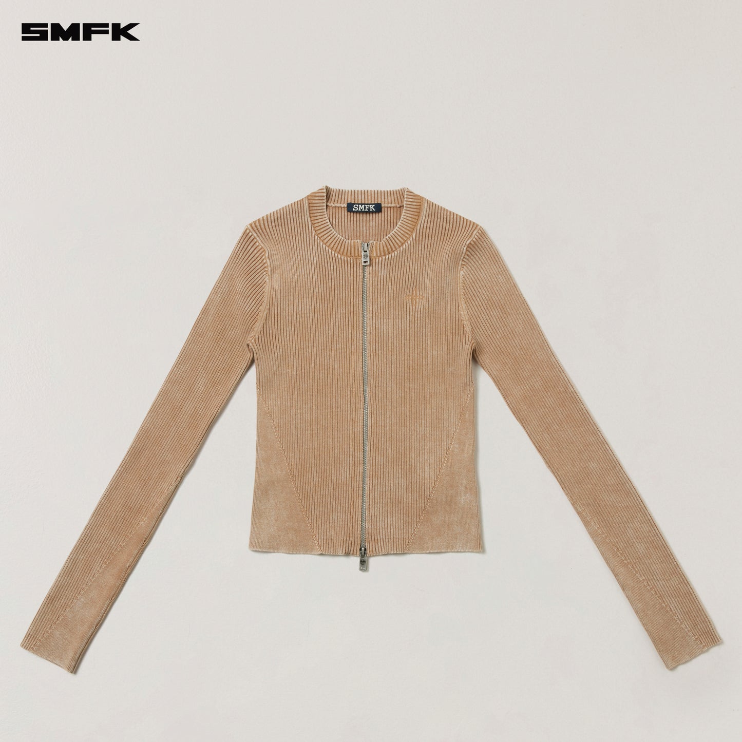 VINTAGE-SAVAGE ZIP KNIT CARDIGAN/STONE WASH/ VANISH SAND