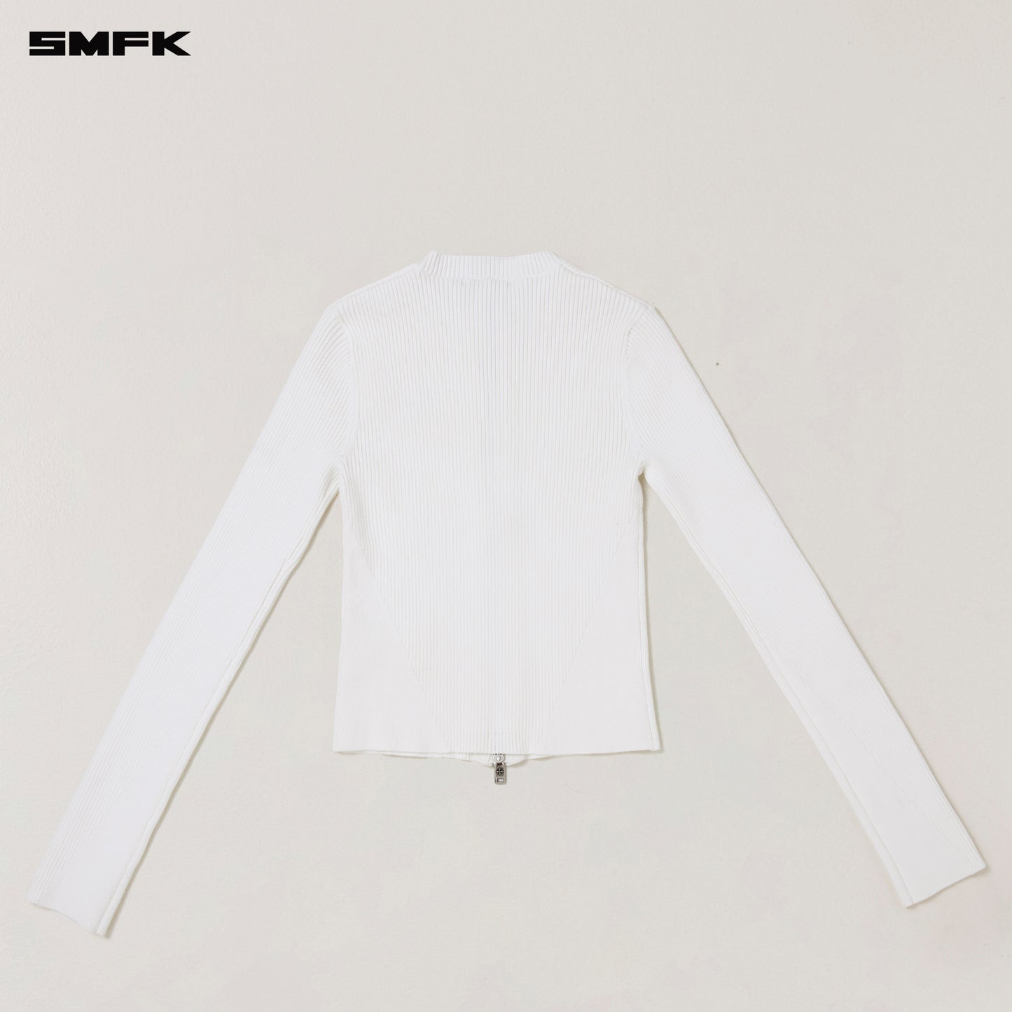 VINTAGE-SAVAGE ZIP KNIT CARDIGAN/STONE WASH/ VANISH WHITE
