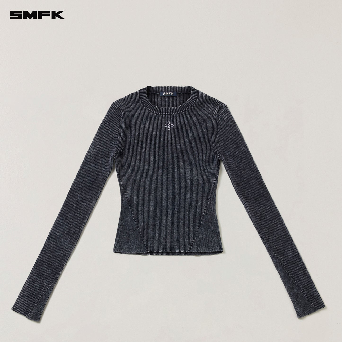VINTAGE-SAVAGE KNIT PULLOVER/STONE WASH/ VANISH BLACK