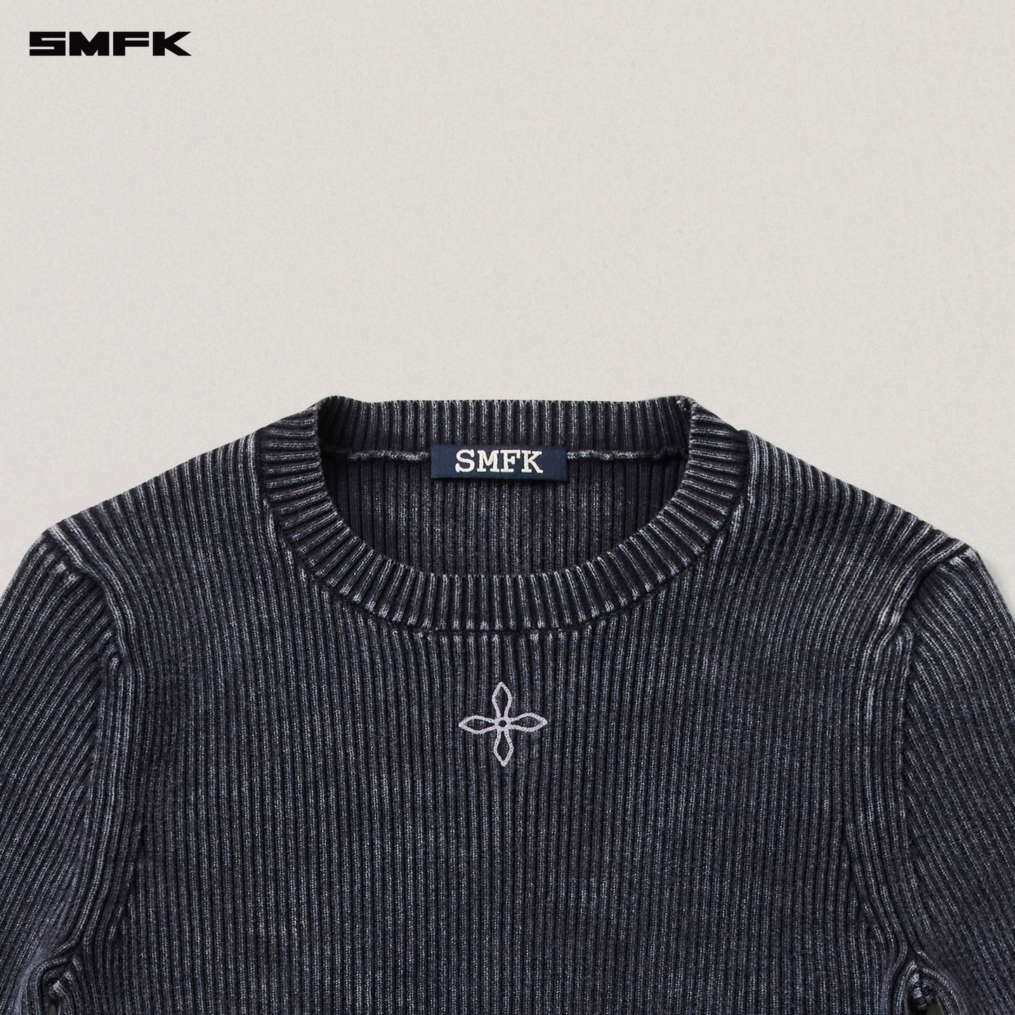VINTAGE-SAVAGE KNIT PULLOVER/STONE WASH/ VANISH BLACK