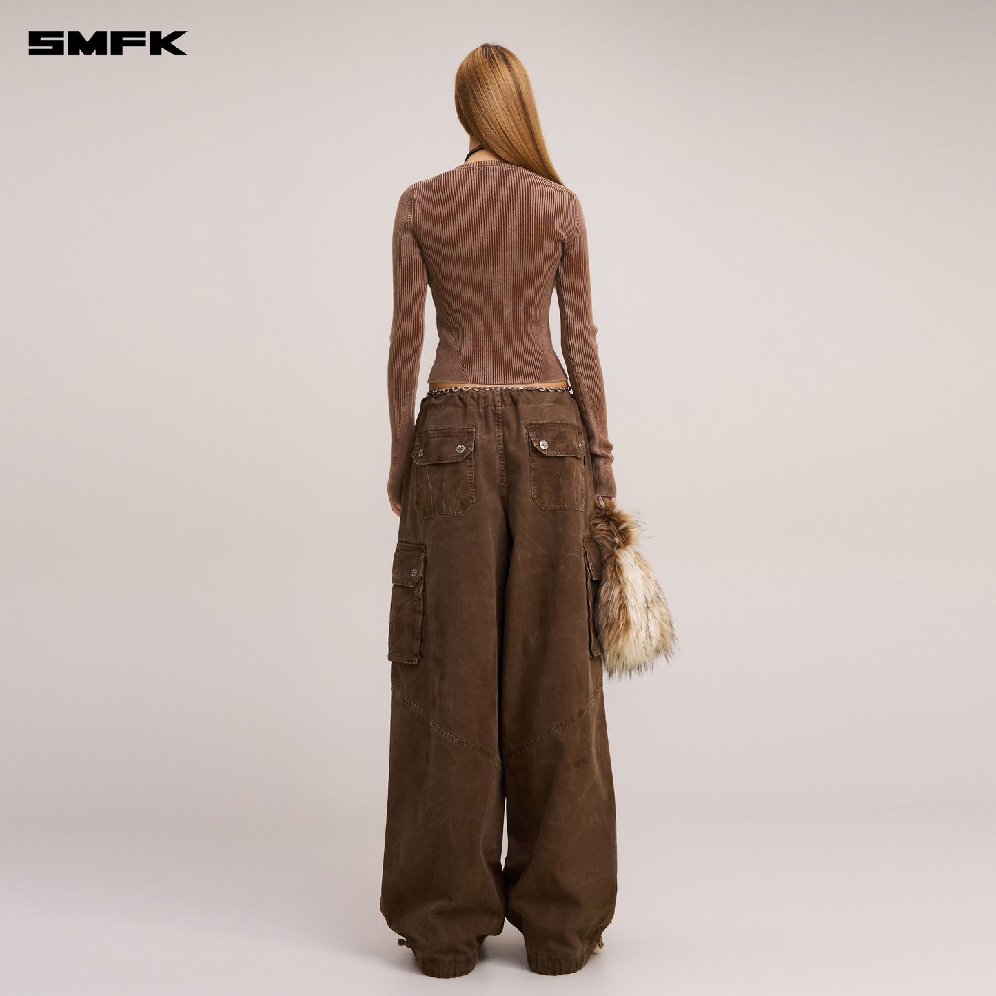 VINTAGE-SAVAGE KNIT PULLOVER/STONE WASH/ VANISH BROWN