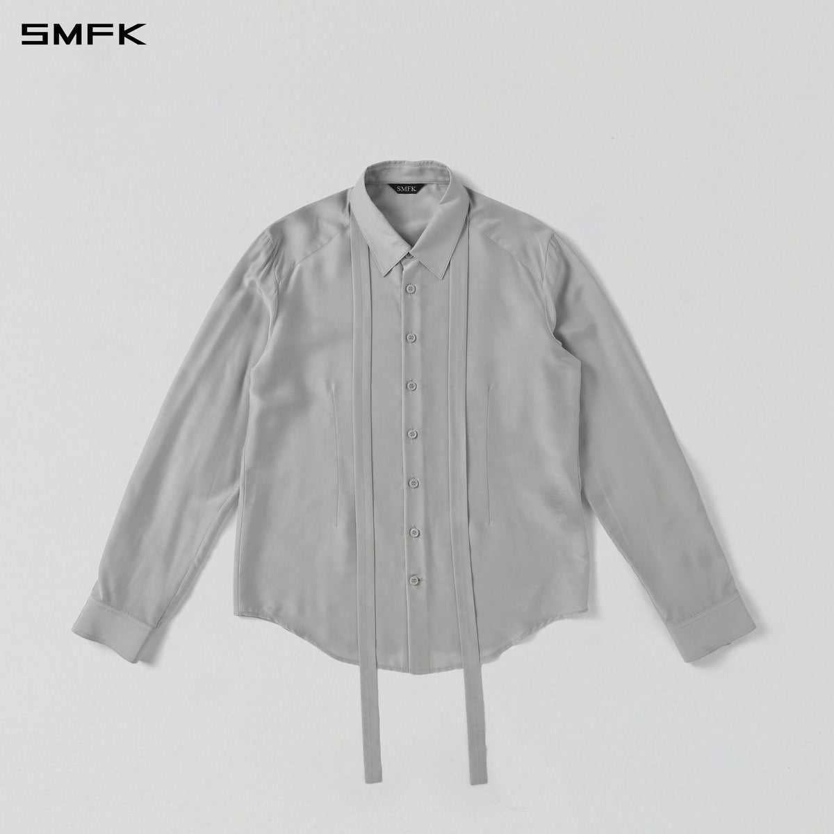 MIRAGE SIREN MIST SLIM EVENING SHIRT/MODAL + ACETATE + SILK/U GLACIER GREY
