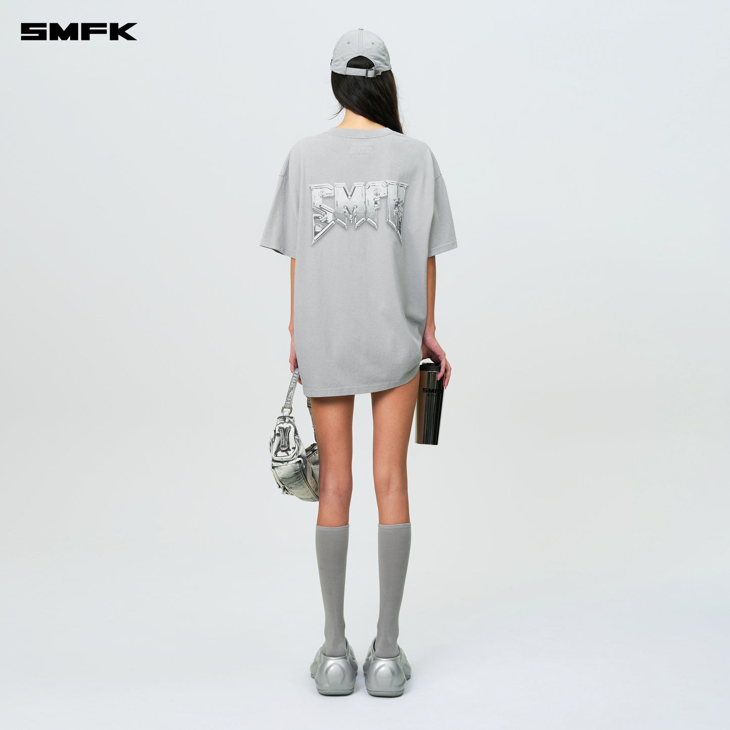 Compass SMFK Metallic Rock Wide Tee Dusty Gray