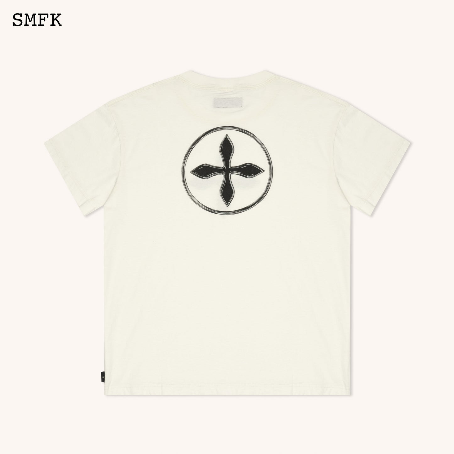 COMPASS CROSS VINTAGE OVERSIZE TEE IN WHITE