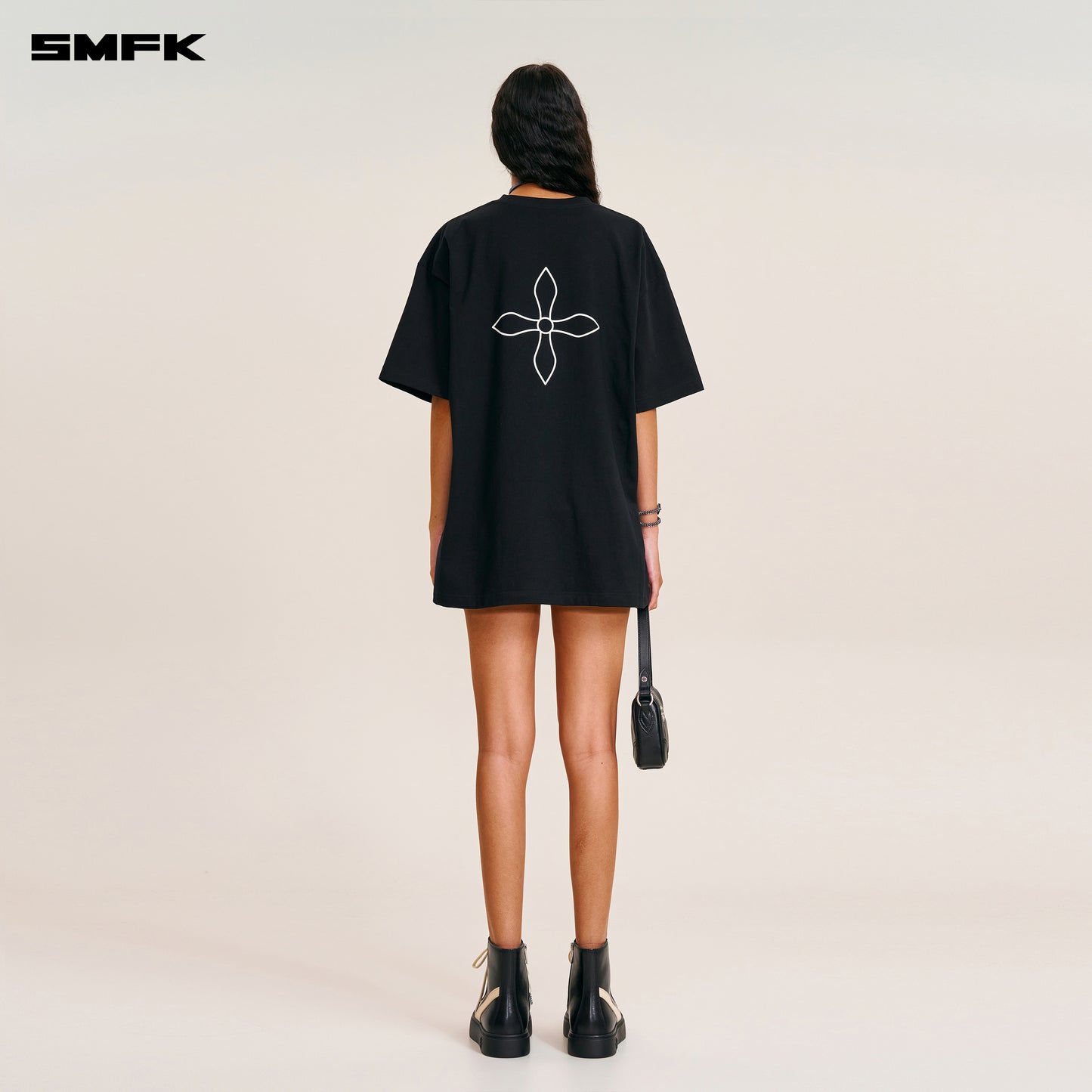 VINTAGE COMPASS MODE LOOSE TEE / WILD BLACK