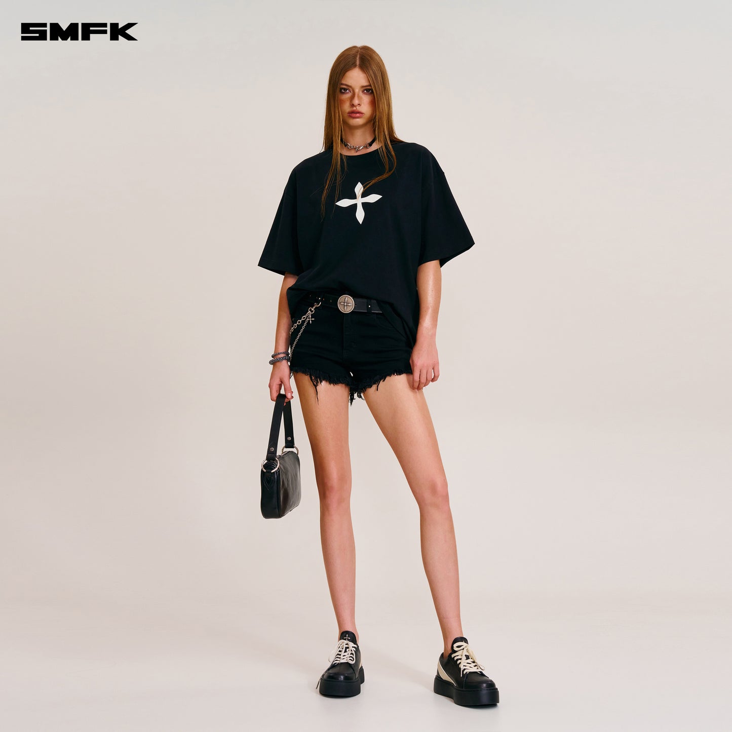 VINTAGE COMPASS MODE LOOSE TEE / WILD BLACK