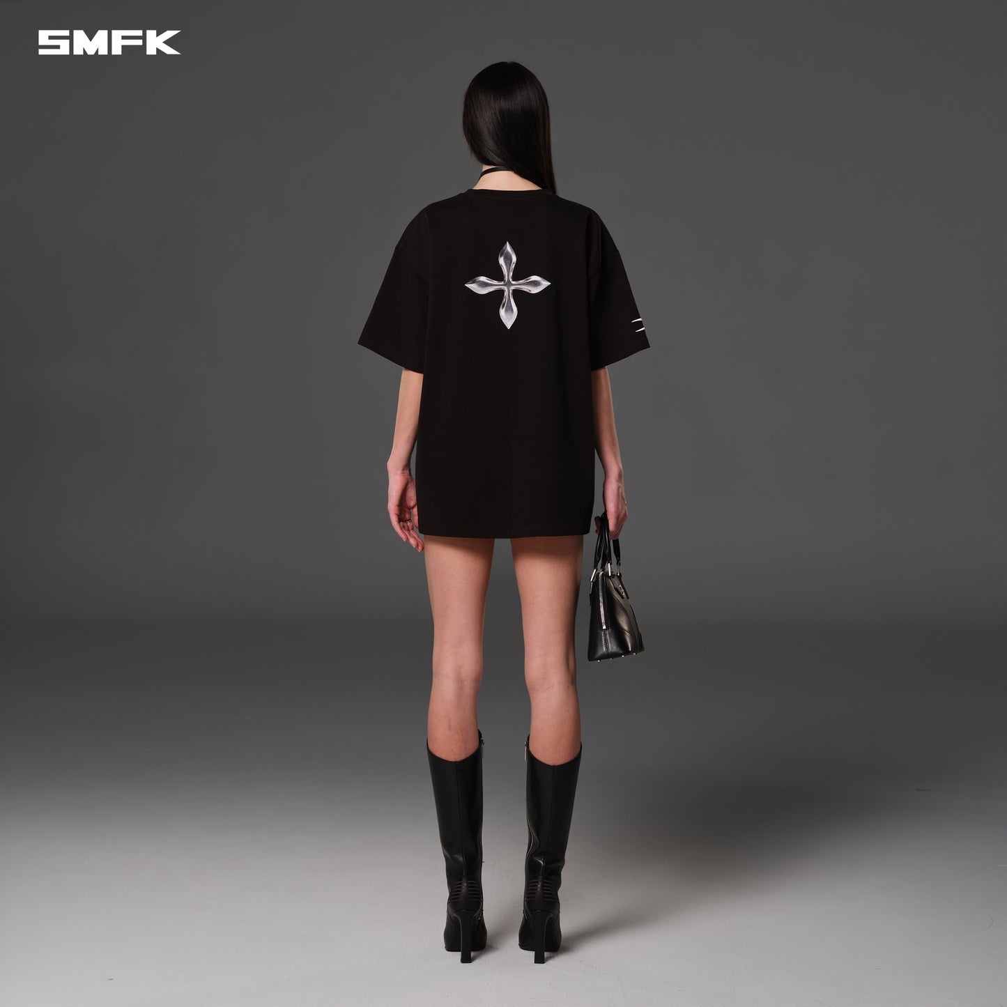 VINTAGE LOOSE DOUBLE-SIDE TEE/COMBED COOTTON - WILD BLACK